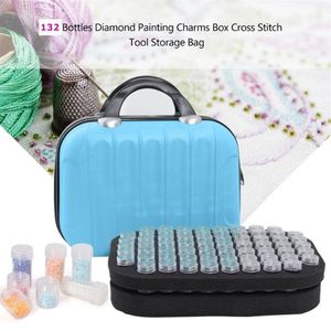 132 Flaschen Diamant-Malerei-Aufbewahrungsbox, Perlenbehälter, Stickerei, Handtasche, Strass-Etui, Organizer, Diamant-Stickerei-Werkzeug, C0116217o