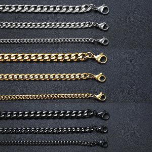 Vnox 3-11mm Chunky Miami Curb Chain Pulseira para Homens, Aço Inoxidável Cuban Link Chain Pulseira Clássico Punk Pesado Masculino Jóias Y23319