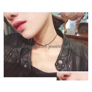 Chokers Toptan Siyah Halat Kolye Moda Kadınlar Basit Açıklama Kolyeleri Bayanlar İçin Suç