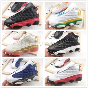 Rabatt Kinder 13 Ringe Baby Basketballschuhe UNC Gold Schwarz Rot Kind 13s Kleinkind Jungen Turnschuhe Kinder Sport Niedrige Trainer Größe 22312J