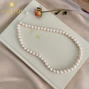 Pendant Necklaces ASHIQI Natural Freshwater Pearl Necklace 925 Sterling Silver Jewelry for Women Gift 230915