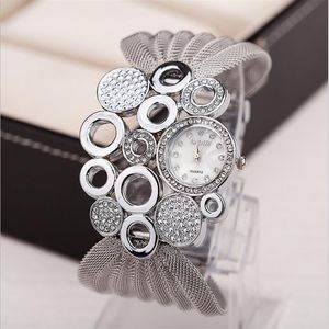 Baohe Marka Kişiselleştirilmiş Moda Giyim Aksesuarları Gümüş Saatler Geniş Örgü Bilezik Bayanlar Women Wristwatches300W