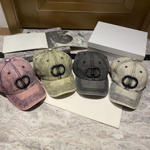 23SS Denim Malzeme Yaz Tasarımcı Top Cap Çift Tatil Seyahat Yün Çember Nakış Casquette240y