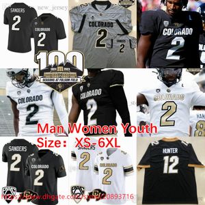 Pac-12 Patch 100-årsjubileum NCAA Football Colorado Buffaloes 2 Shedeur Sanders Jersey 1924-2023 American College Football Wear Man Women Youth S-6xl Jerseys Shirt