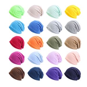 Beanie / Skull Caps Beanie Chapéu de Algodão para Mulheres Homem Outono Inverno Elástico Casual Cor Sólida Slouchy Chemo Cap 230914