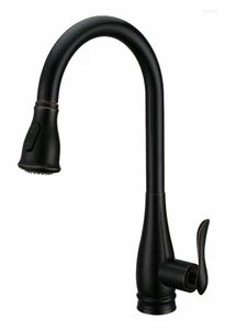 Kitchen Faucets ORB OIL RUBBED BRONZE Clour Pull Out Faucet Mixer Tap Single Hole Bar Deck Mounted Style Classic Modern