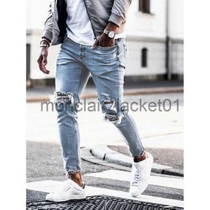 Мужские джинсы Мужские джинсы скинни Slim Fit Джинсы с потертостями Джинсовые брюки Повседневные брюки Рваные джинсы Длинные брюки Мужские брюки Мужские джинсы Эластичные J230915