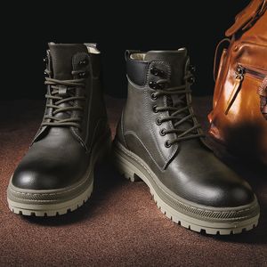 High-End-Marken-Herrenstiefel aus echtem Leder, hochwertige Arbeitskleidungsstiefel, personalisierte Ritter-Motorradstiefel, verschleißfest, für Partyschuhe für Jungen