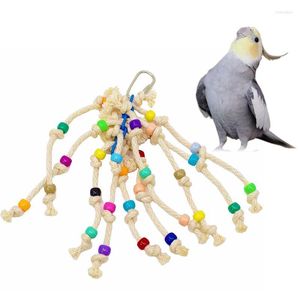 Inne zaopatrzenie ptaków 1PC do żucia zabawka z koralikiem kolorowy uroczy papuga wiszące ugryzienie dla papugi koraliki stojak do żucia