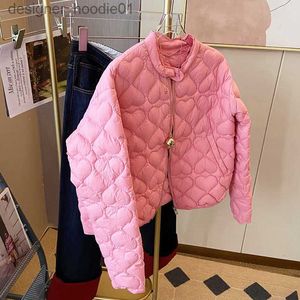 Mulheres para baixo parkas jaquetas femininas kbat 2023 algodão leve acolchoado outono colarinho ultraleve acolchoado casaco quente inverno para baixo casacos luz 230215 l230915