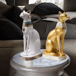 Dekorativa föremål Figurer Retro Egyptisk kattharts Skulptur Samlarobjekt Ancient Egypt God Cat Statue Office Home Decoration 230914