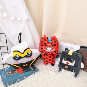 3 Stil 20-25cm Yeni Kağıt Kutusu Figürin Ladybug Serisi Serisi Figürin Sevimli Fox Peluş Oyuncaklar Çocuk Oyuncak Hediyesi