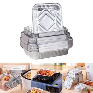 Werkzeuge 30PCS BBQ Aluminiumfolie Fettabtropfpfannen Luftfritteuse Antihaft-Dampfkorb Recycelbare Grillauffangschale Küchenwerkzeug