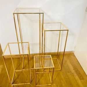 Party Decoration Wedding Arch Gold-Plated Geometric Flower Stand Home Shiny Metal Iron Rectangle Square Frame Backdrop273I