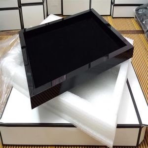 Women Luxury Jewelry Display Tray Acryl and Velvet Mat Cosmetic Makeup Storage Tray Lipstick Storage Stand Perfect Wedding Gift2545