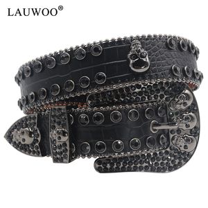 Belts Luxury Strap Belts Men Women Rhinestones Belt For Jean Western Cowgirl Cowboy Crystal Pin Buckle Fashion Diamond Studded Belt 230915