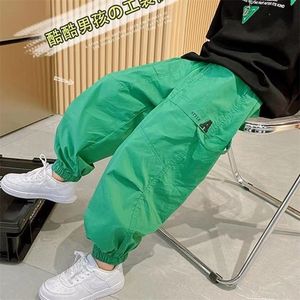 Pantaloni per bambini Autunno Pantaloni estivi Moda alla moda per bambini Ragazzi Pantaloni sportivi casual 4 14 anni Pantaloni lunghi per vita elastica 2023 230914