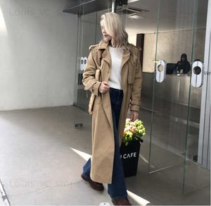 Kvinnors dikerockar 2023 Fall / Autumn New Design Women Stylish Cotton Long Trench Coat Kvinnlig vindbrytare T230915