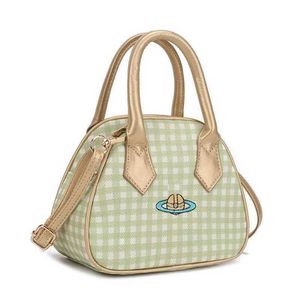 Vivi Designer-Tasche, trendige Damen-Saturn-Umhängetaschen, rosa Gitter-Geldbörse, Handtasche, lässige Canvas-Einkaufstasche, abnehmbarer Schultergurt, Umhängetaschen