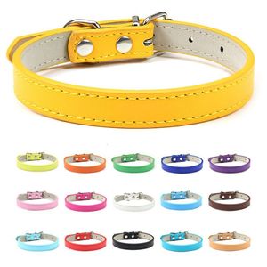 Collari per cani Guinzagli 1PC popolare regolabile colorato gattino collare per gatti cinturino in pelle PU sicuro per cani forniture morbide 230915