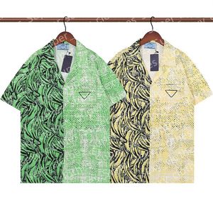 Camisas de grife de luxo dos homens moda geométrica impressão camisa de boliche havaí floral camisas casuais masculino fino ajuste manga curta Variety261K