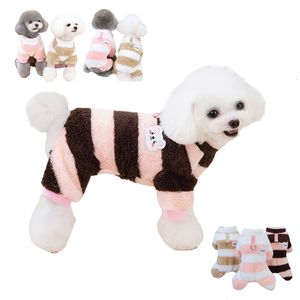 Köpek Kış Yumuşak Polar Kedi Giysileri Köpek Yavru Tulum Kaplaması Küçük Orta Köpekler İçin Sıcak Evcil Pet Kaniş Chihuahua Bichon Pug Kıyafet 230914