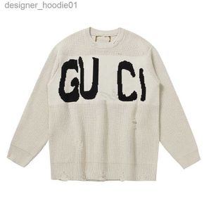 Women's Sweaters 75% off Clothing Store Online High version autumn winter new name family letter men and women loose knitting pullover sweater L230915