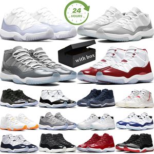 Mit Box 11s Cheery Basketballschuhe 11 Cool Grey Bred Legend Blue Midnight Navy Herren-Trainer-Sport-Sneaker