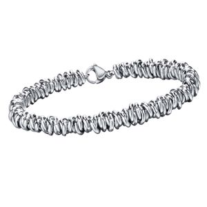 Rostfritt stål Stylish Simple Unisex Open Loop Circle Handgjorda kedjearmband Silver 5,8 mm 8,66 tum N1510