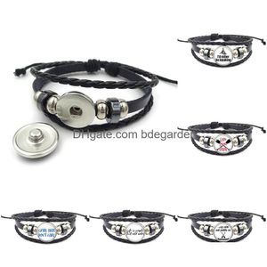 Charm Armbänder Id Rather Be Kayaking Für Frauen Männer Wasser Slalom Kanu Sport 18mm Ingwer Druckknopf Leder Wrap Armreif Mode Drop Dhlwq