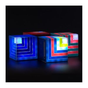 Altoparlanti portatili Magic Rainbow Led Light Square Altoparlante Bluetooth Subwoofer wireless Sound Box 3D Stereo Boombox Caixa De Som Portati Dhkyb