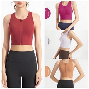 LLA Intimo sportivo antibatterico ad alta resistenza da donna con coppe per il seno reggiseno con cerniera frontale nudo antiurto gilet da yoga fitness da corsaspedito con etichetta