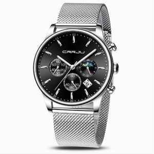 CRRJU 2266 Quartz Mens Watch Selling Casual Personality Watches Fashion Popular Student Date Accurate Wristwatches286i