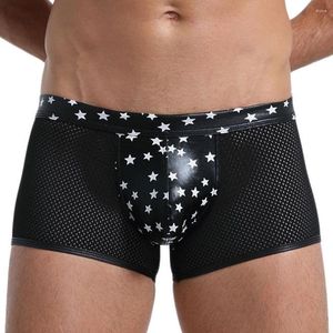 Mutande da uomo Boxer Slip lucidi a olio Costumi da bagno a rete liscia Vita bassa Mutandine per sollevamento fianchi Asciugatura rapida Intimo bikini traspirante Tronchi estivi