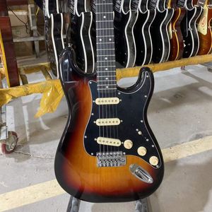 ST Version Electric Vintage Sunburst Color Elder Wood Body Black Pickguard Chrome Hardware High Quality Guitarar Free Shipping