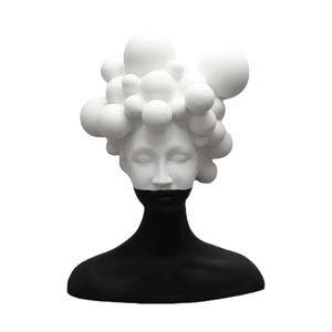Inne imprezy imprezowe dostarcza streszczenie cyfry rzeźby żywica rękodzieła czarno -biała mozaika kobieta figurka ludzka statua głowa Dekoracja domu 230915