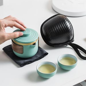 Teaware Sets Ceramic Coffee Cup Tea Set Outdoor Mate Portable Travel Quick Home Simple One Pot Two Cups Four With Bag