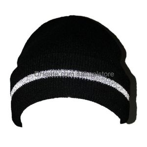 Beanie/Kafatası Kapakları Moda Aksesuarları Kadın Erkek Yansıtıcı Beanie Floresan Yeşil İtfaiyeci Kış Güvenliği Gecesi Çalışma Örme Şapka Wa Dhkch