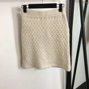 Saias 2023 outono e inverno lantejoulas duplo bolso senhora estilo malha cashmere saia