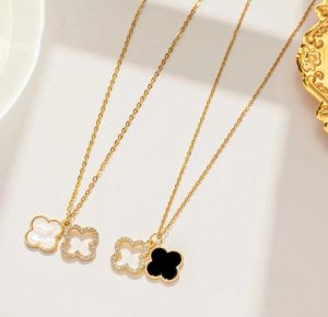 Classic Fashion Pendant Necklaces Women 18K Gold Plated 4/Four Leaf Clover Necklace Choker Chains Designer Jewelry Wedding Christmas Gift