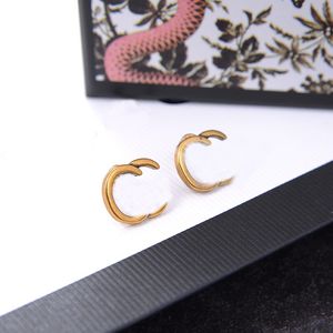 Lüks Kadın Küpe Tasarımcısı G 18K Gold Gümüş Saplama Paslanmaz Çelik Mektup Takı Nişan Küpe Toptan