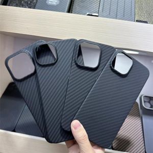 本物のカーボンファイバーアラミドスリムケースiPhone 15 Pro Max 15マットアーマーバックカバー