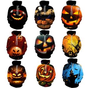 Halloween Carnival Gift Role Spelar tröja Hoodie Halloween Pumpkin Head 3D Digital trycktröja