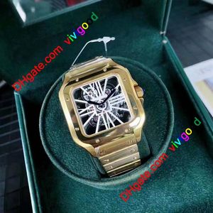 High quality watch man classic quartz movement men watches designer stainless steel bracelet New arrivals wristwatch gift Skeleton219l