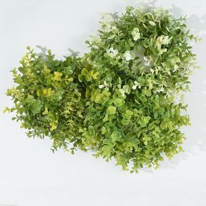 Decorative Flowers 1PCS Artificial Round Eucalyptus Wreath For DIY Wedding Arches Birthday Party Home Garden Front Door Wall Decor Fake