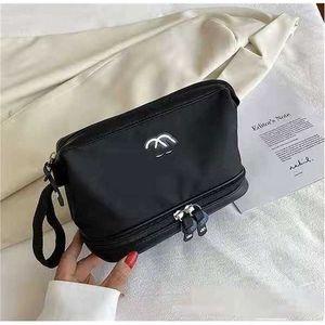 Netizen Makeup 2023 New Small Fragrance Versatile Fashion Women's Storage Dry and Wet Separation Double Layer Wash Bag B60