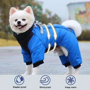 Abbigliamento per cani Vestiti per cuccioli Cappotto invernale Giacca Articoli per animali domestici Accessori per mascotte Design a quattro zampe Imbottitura ispessita in caldo cotone impermeabile