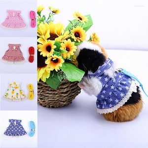 Dog Apparel Small Animal Harness Vest Leash Set Soft Floral Skirt Clothes Travel Chest Strap Ferret Hamster Pet Supplies