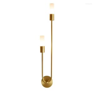 Wall Lamp Home Deco Modern Copper Lamps For El Villa Decoration Nordic Classic Corridor Stairs Gold Color Sconce
