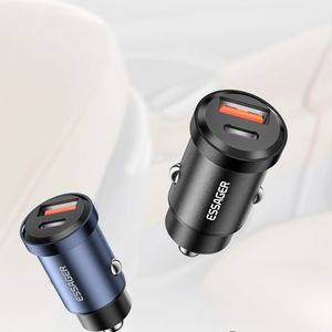 Cargador de Coche USB C 45W para Cargador de Teléfono de Coche Adaptador de Puerto Cargador de Mechero PD45W y QC3.0 Tipo C Cargador de Coche de Carga Rápida para iPhone 15 Pro Max Plus